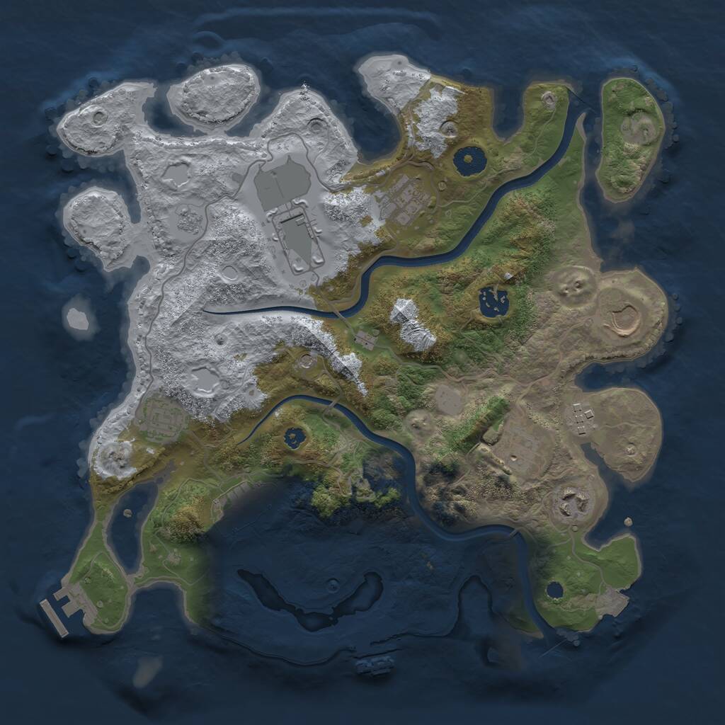 Rust Map: Procedural Map, Size: 3500, Seed: 1078988927, 15 Monuments