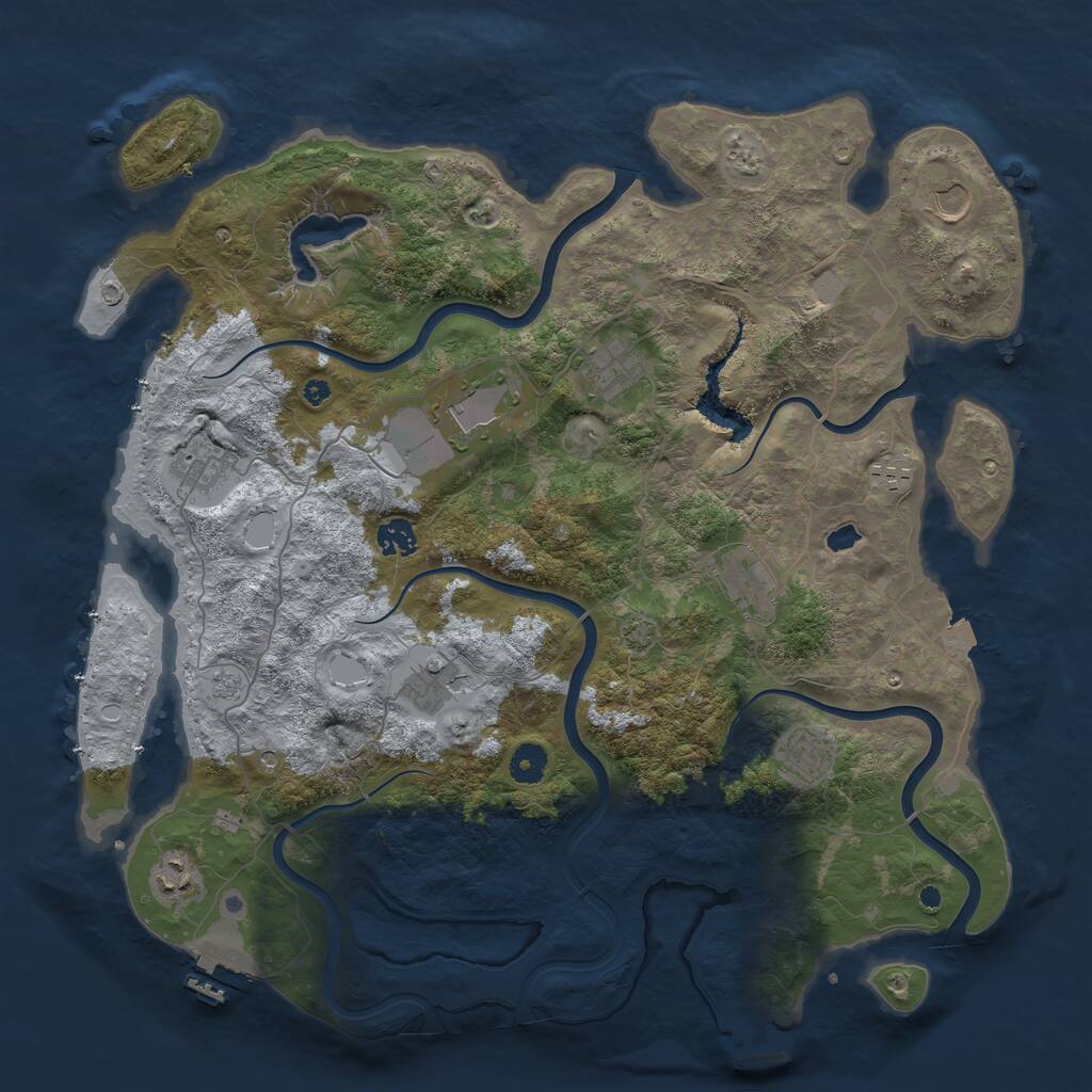 Rust Map: Procedural Map, Size: 4200, Seed: 2131722548, 16 Monuments
