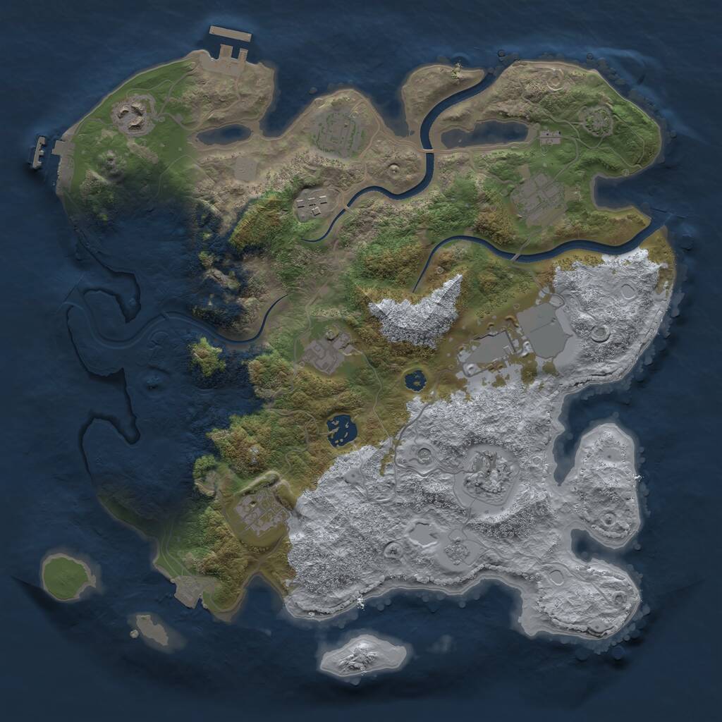 Rust Map: Procedural Map, Size: 3500, Seed: 88133788, 15 Monuments