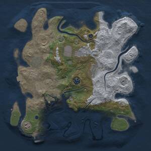 Thumbnail Rust Map: Procedural Map, Size: 3500, Seed: 1840257152, 13 Monuments