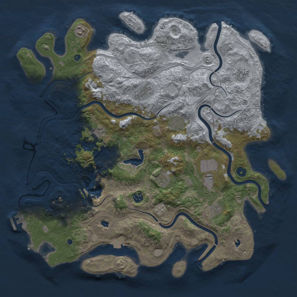 Rust Map: Procedural Map, Size: 4500, Seed: 1744827142, 15 Monuments
