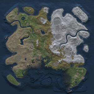 Thumbnail Rust Map: Procedural Map, Size: 4000, Seed: 1940137461, 16 Monuments