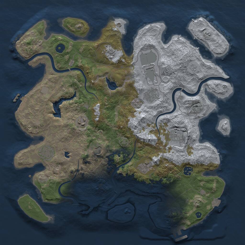 Rust Map: Procedural Map, Size: 4000, Seed: 1940137461, 16 Monuments