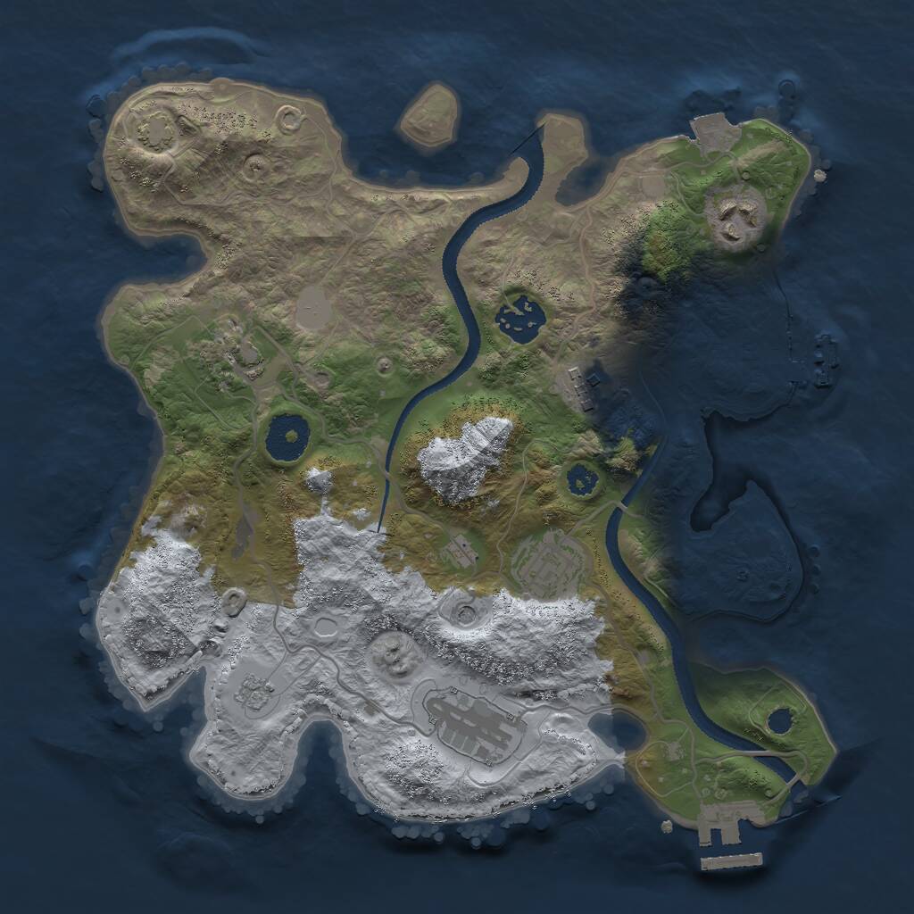 Rust Map: Procedural Map, Size: 3000, Seed: 239631420, 12 Monuments