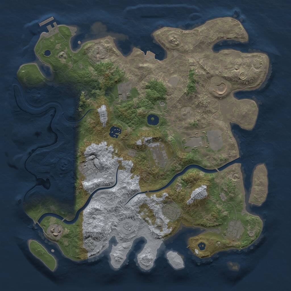 Rust Map: Procedural Map, Size: 3750, Seed: 1786190431, 15 Monuments