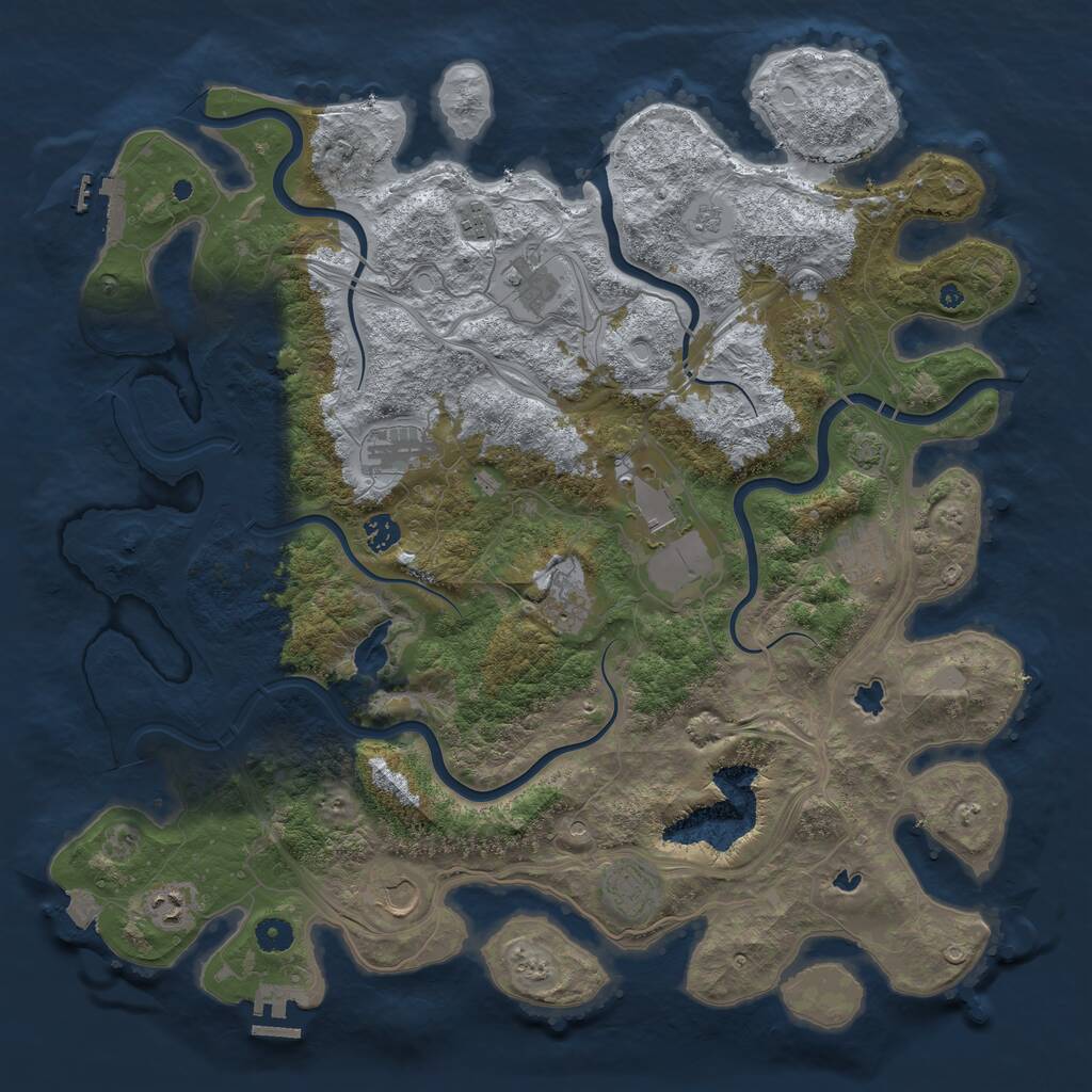 Rust Map: Procedural Map, Size: 4500, Seed: 537038101, 17 Monuments