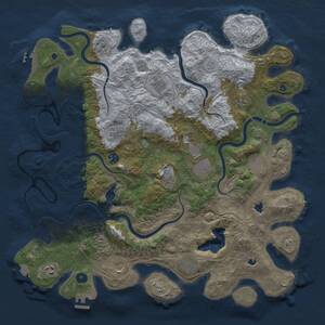 Thumbnail Rust Map: Procedural Map, Size: 4500, Seed: 537038101, 17 Monuments