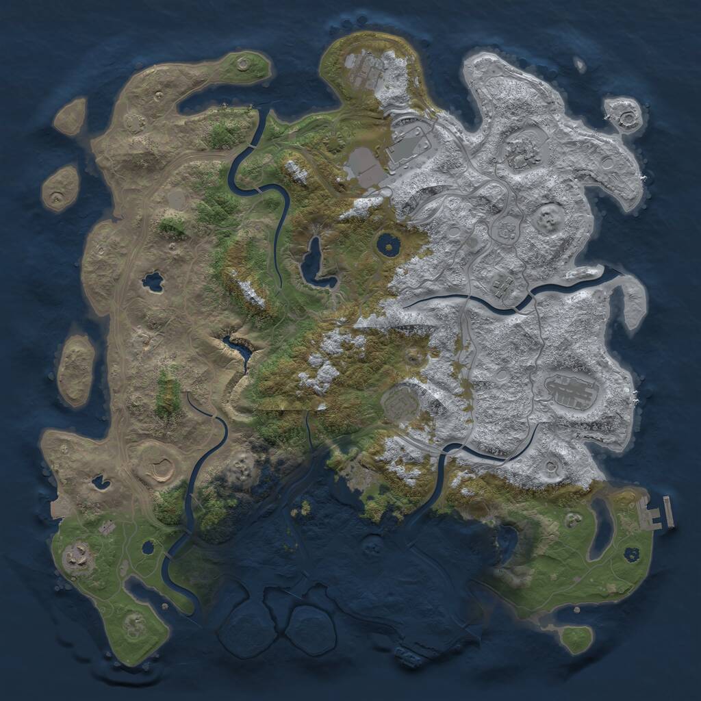 Rust Map: Procedural Map, Size: 4500, Seed: 702657305, 15 Monuments