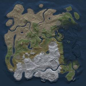 Thumbnail Rust Map: Procedural Map, Size: 4500, Seed: 1066342779, 17 Monuments