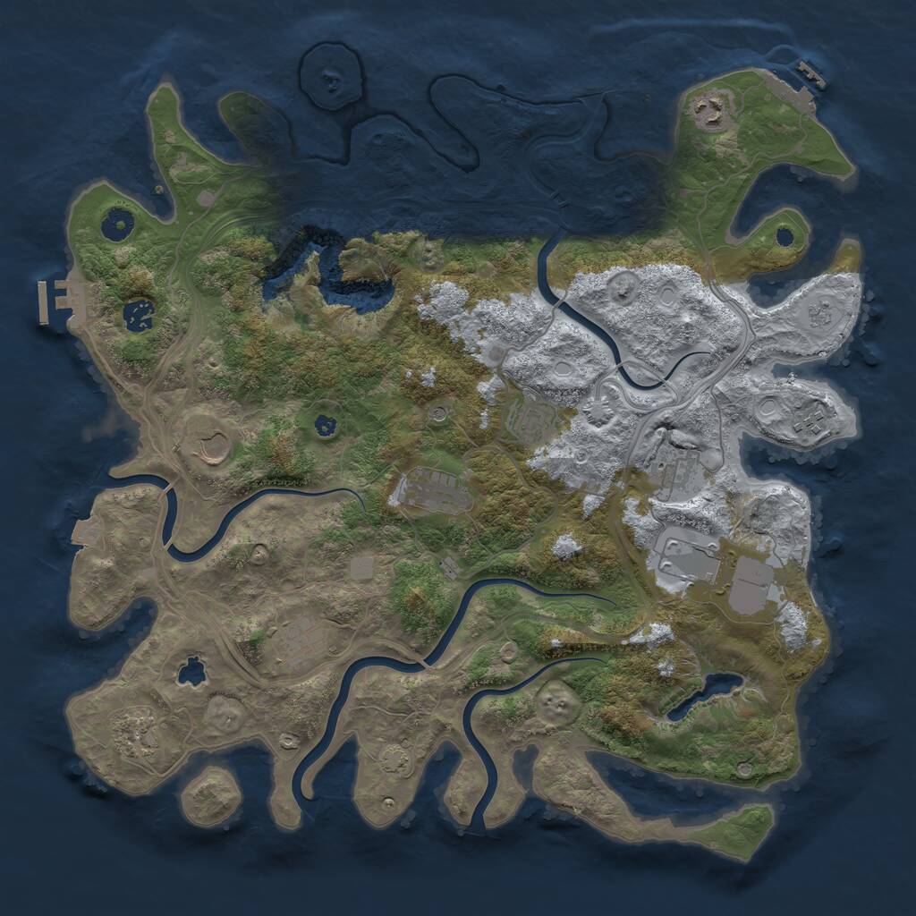 Rust Map: Procedural Map, Size: 4250, Seed: 1444691908, 16 Monuments