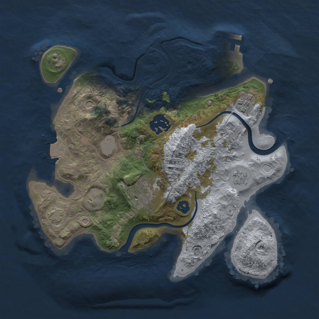 Rust Map: Procedural Map, Size: 2500, Seed: 4303204, 8 Monuments