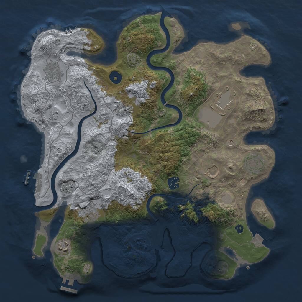 Rust Map: Procedural Map, Size: 3600, Seed: 634504, 15 Monuments