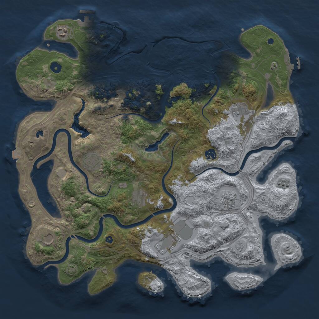 Rust Map: Procedural Map, Size: 4250, Seed: 1300248117, 15 Monuments