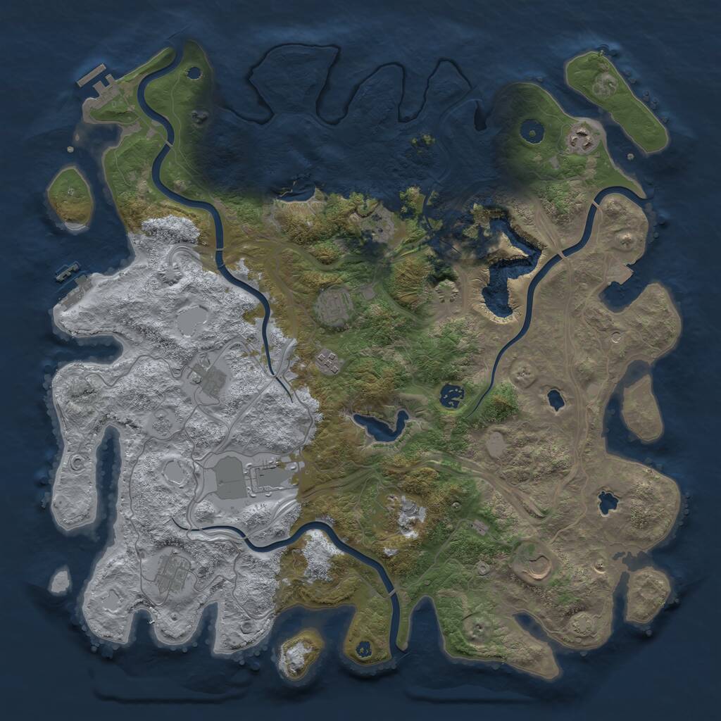 Rust Map: Procedural Map, Size: 4500, Seed: 191690431, 16 Monuments
