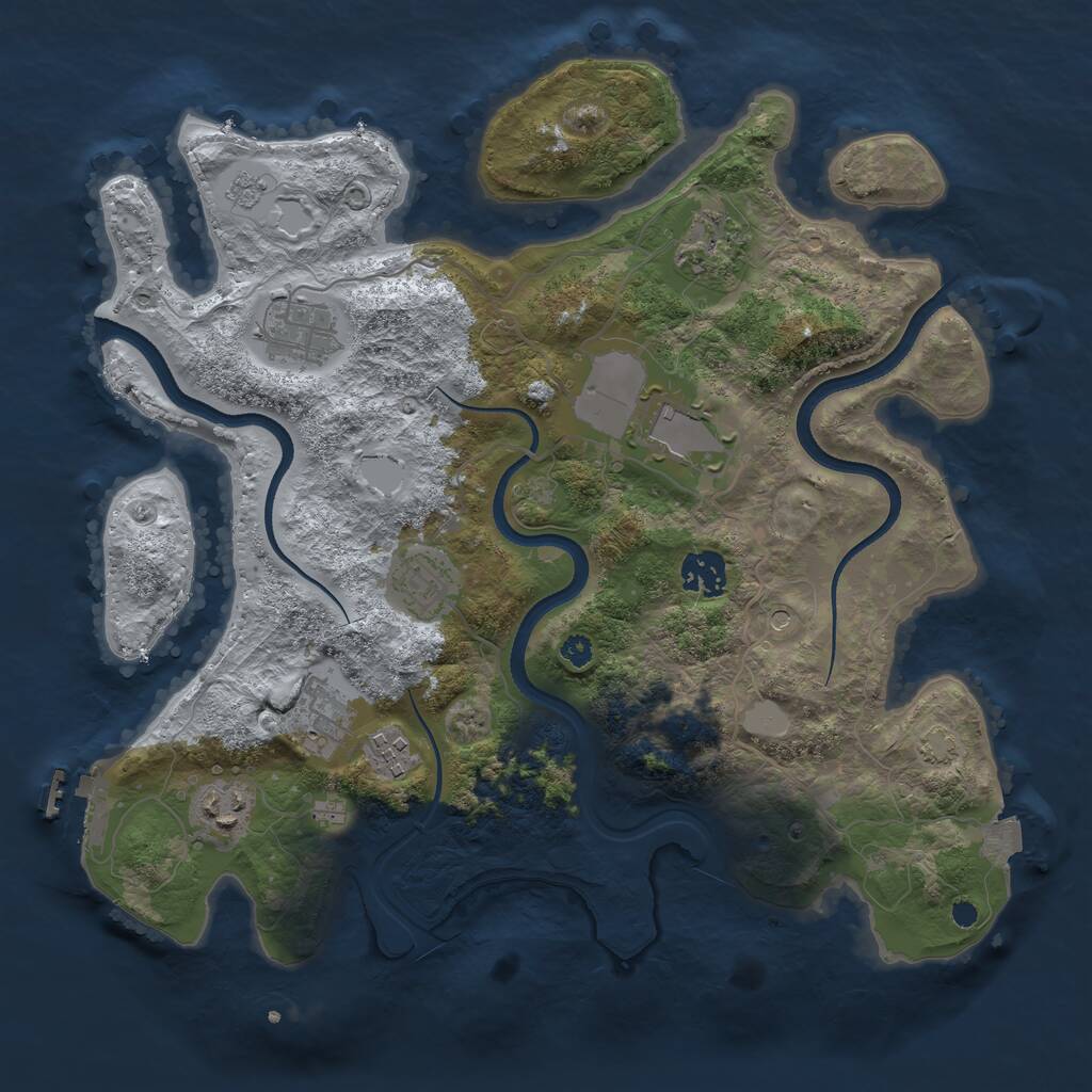 Rust Map: Procedural Map, Size: 3500, Seed: 1651288249, 13 Monuments