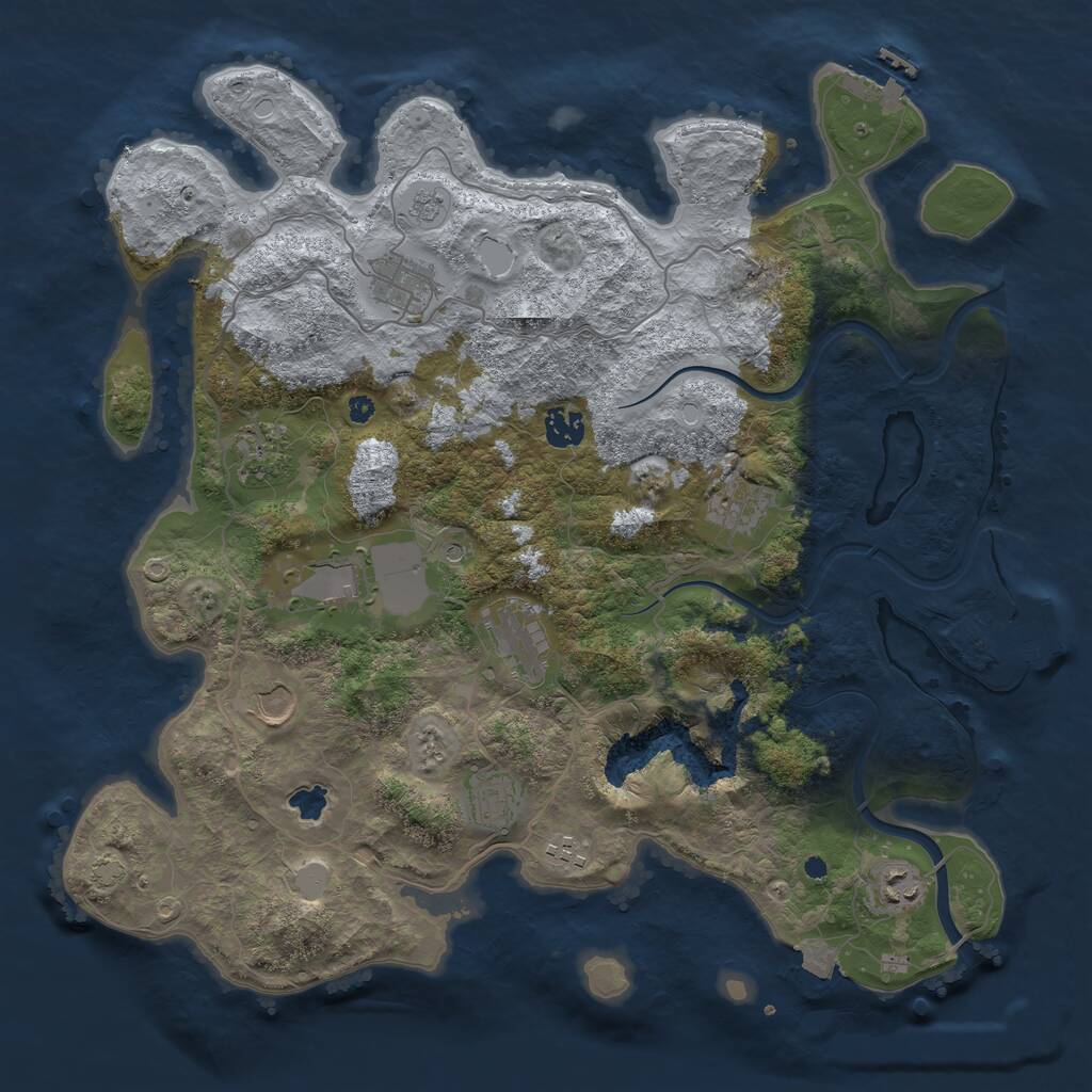 Rust Map: Procedural Map, Size: 4000, Seed: 594052604, 16 Monuments