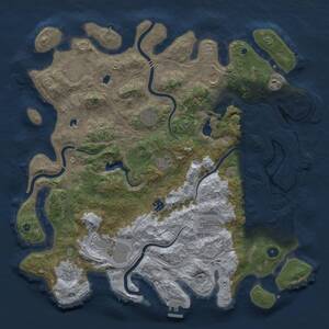 Thumbnail Rust Map: Procedural Map, Size: 4500, Seed: 841073298, 18 Monuments