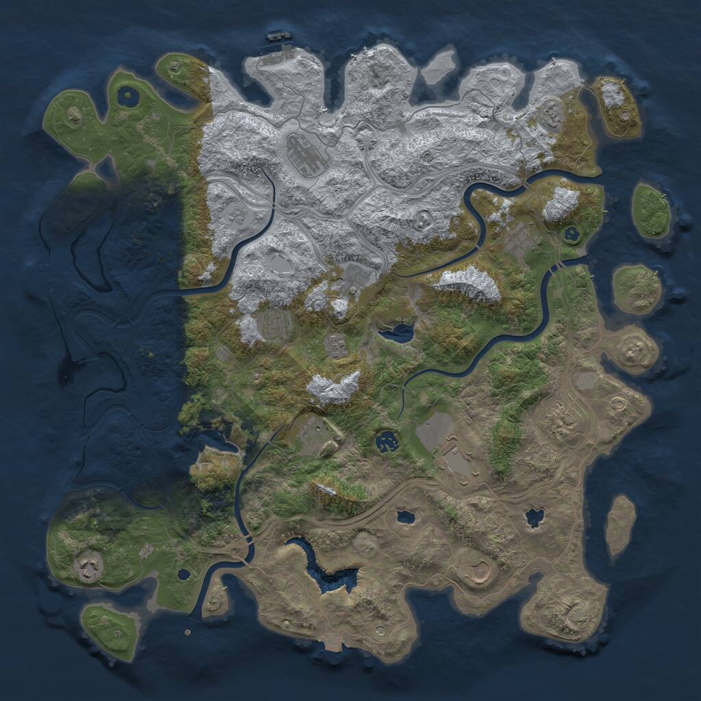 Rust Map: Procedural Map, Size: 4800, Seed: 768112626, 17 Monuments