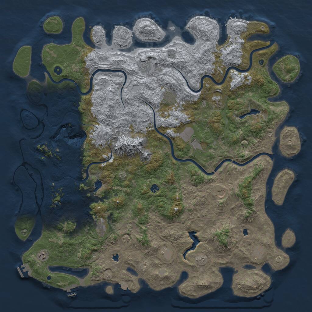 Rust Map: Procedural Map, Size: 5700, Seed: 582988196, 17 Monuments