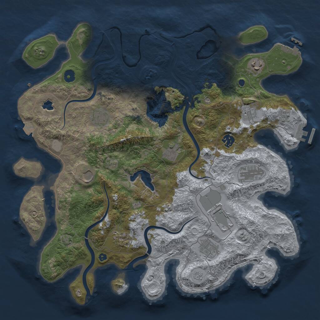 Rust Map: Procedural Map, Size: 4000, Seed: 890579007, 17 Monuments