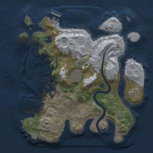 Thumbnail Rust Map: Procedural Map, Size: 3000, Seed: 397118182, 10 Monuments