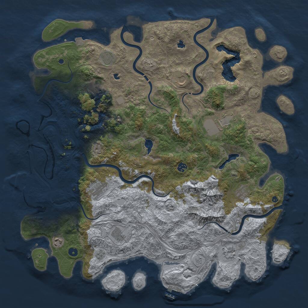 Rust Map: Procedural Map, Size: 5000, Seed: 86329953, 17 Monuments