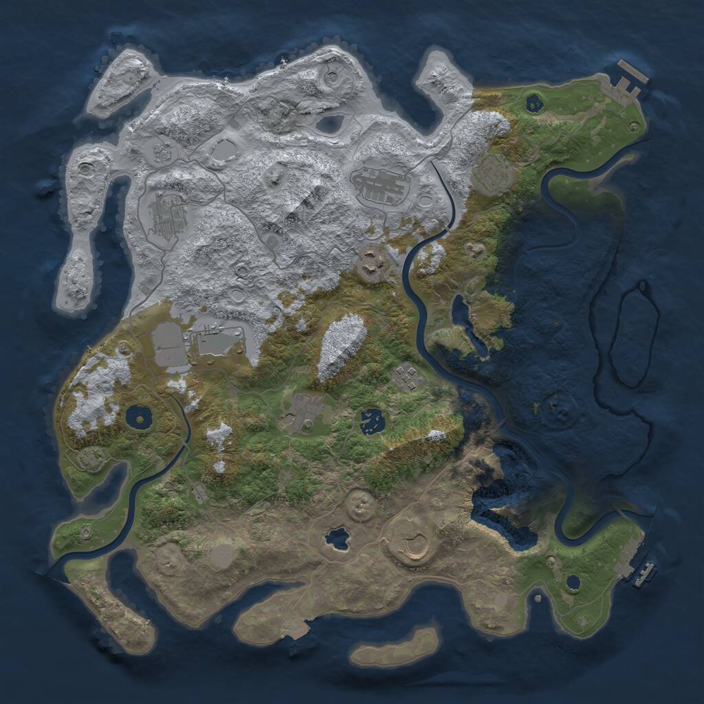 Rust Map: Procedural Map, Size: 4050, Seed: 1134584030, 15 Monuments