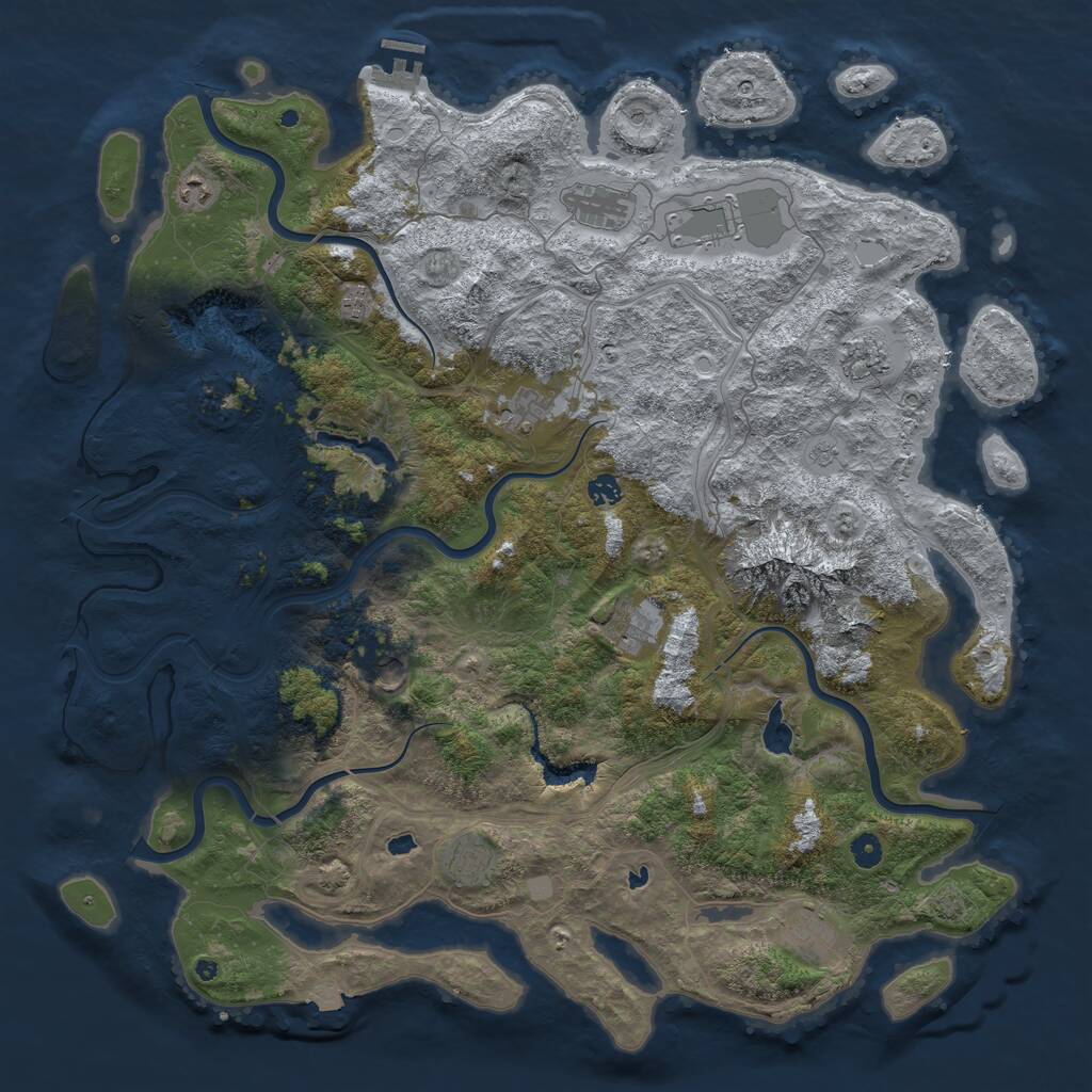 Rust Map: Procedural Map, Size: 5000, Seed: 1626910853, 16 Monuments