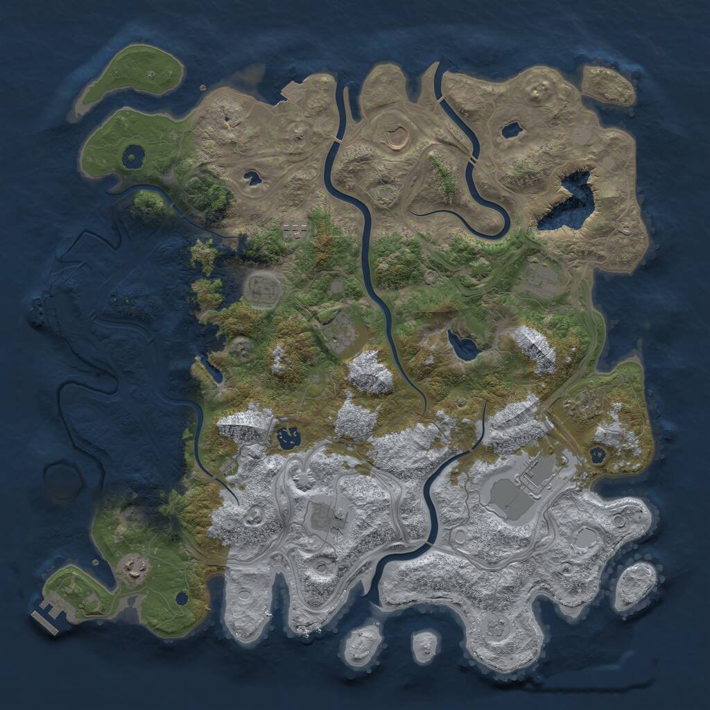 Rust Map: Procedural Map, Size: 4500, Seed: 1631872052, 16 Monuments