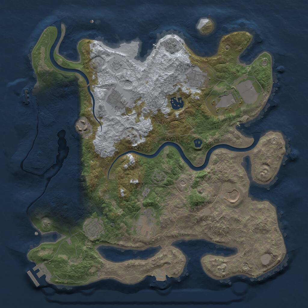 Rust Map: Procedural Map, Size: 3500, Seed: 929026016, 15 Monuments