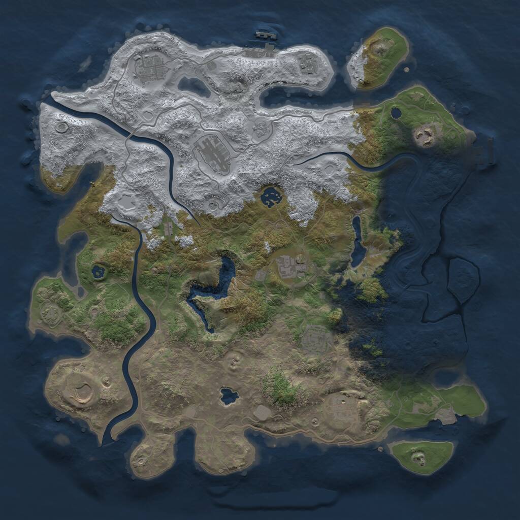 Rust Map: Procedural Map, Size: 4000, Seed: 1981300675, 15 Monuments