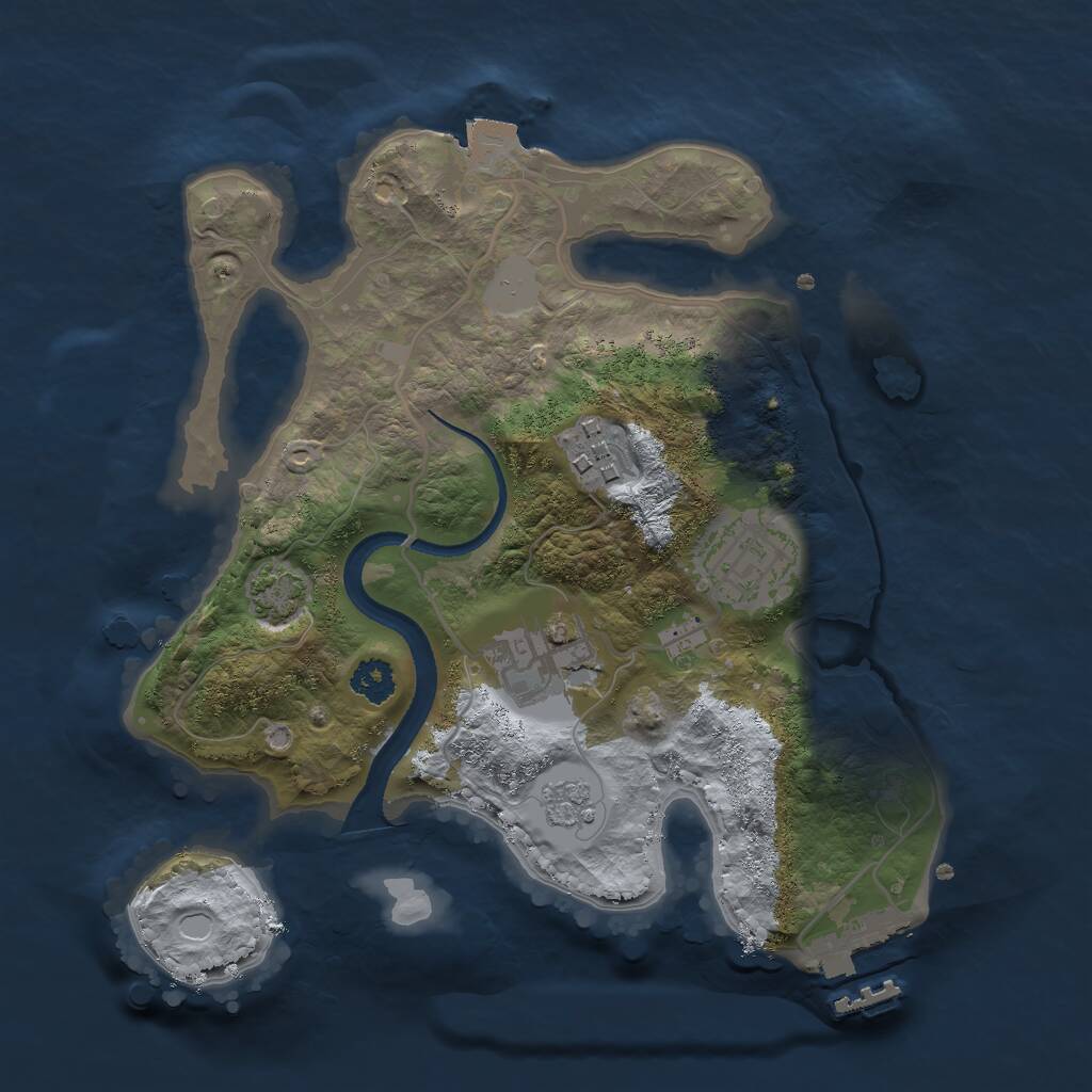 Rust Map: Procedural Map, Size: 2500, Seed: 79216, 7 Monuments