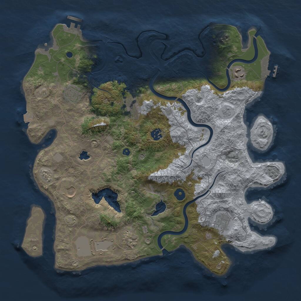 Rust Map: Procedural Map, Size: 4000, Seed: 972654385, 15 Monuments