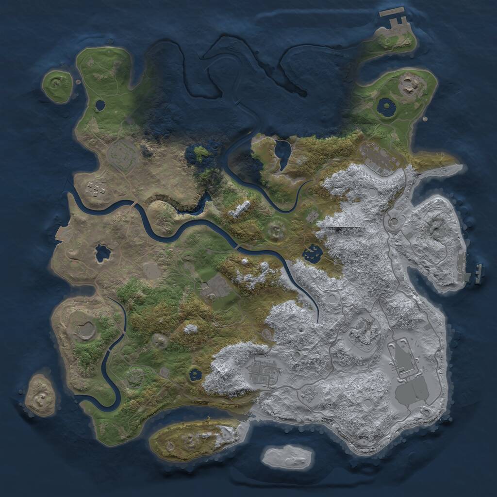 Rust Map: Procedural Map, Size: 4000, Seed: 2122580590, 16 Monuments