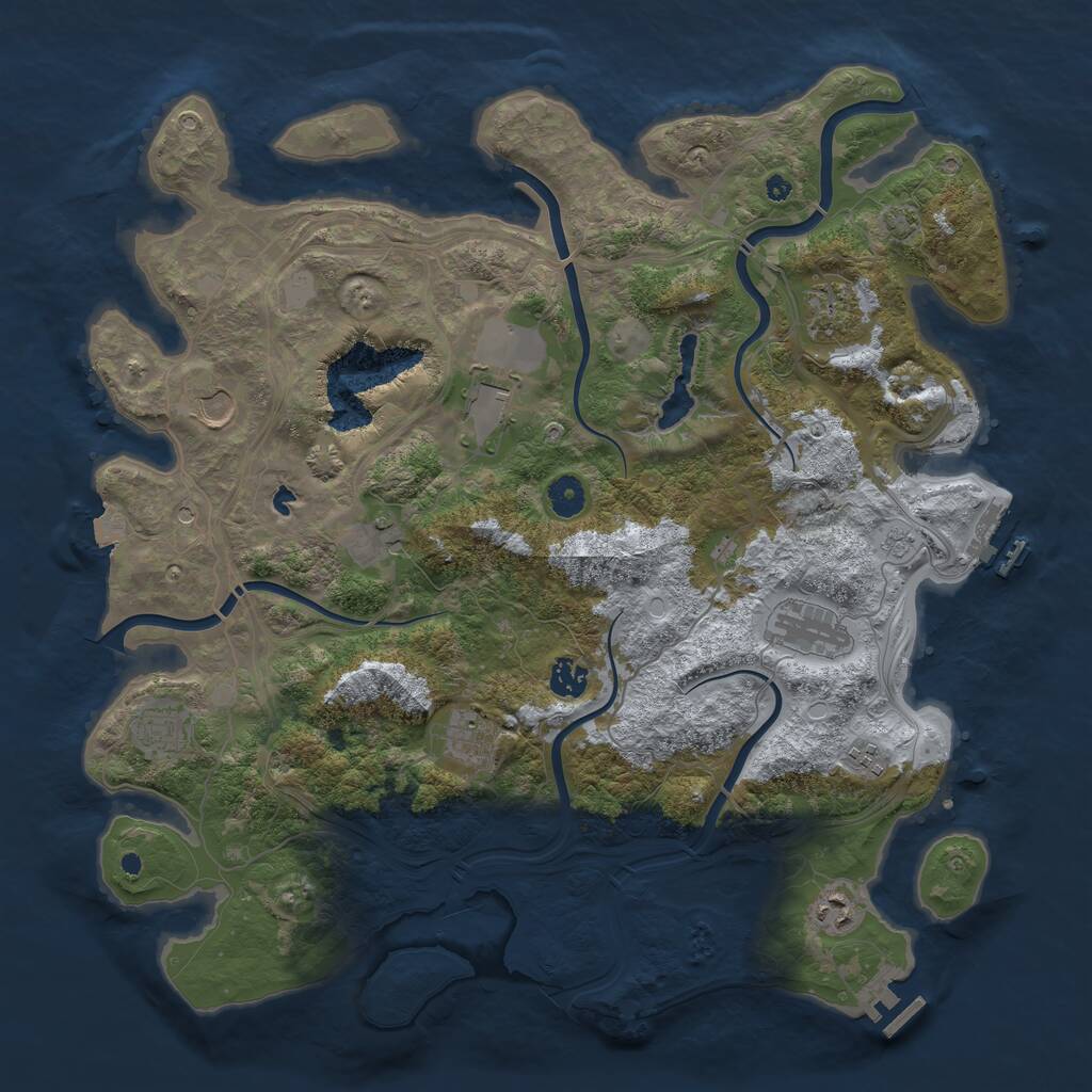 Rust Map: Procedural Map, Size: 4250, Seed: 1211575081, 16 Monuments