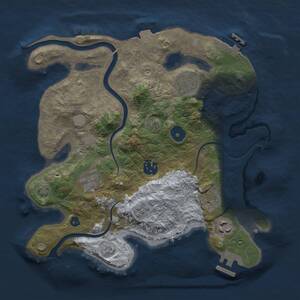 Thumbnail Rust Map: Procedural Map, Size: 3000, Seed: 1206816132, 11 Monuments