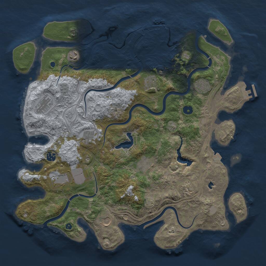 Rust Map: Procedural Map, Size: 4250, Seed: 1565728489, 17 Monuments