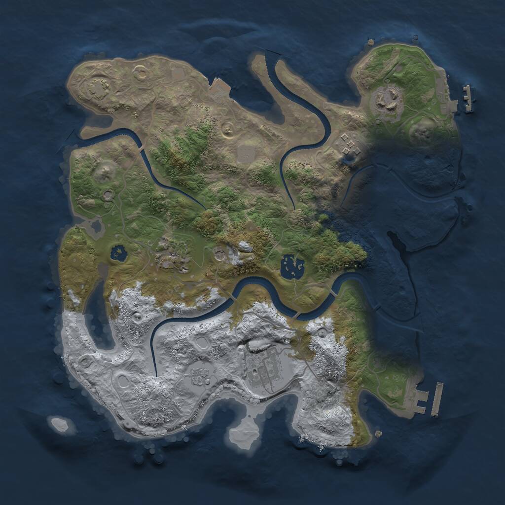 Rust Map: Procedural Map, Size: 3000, Seed: 12261, 11 Monuments