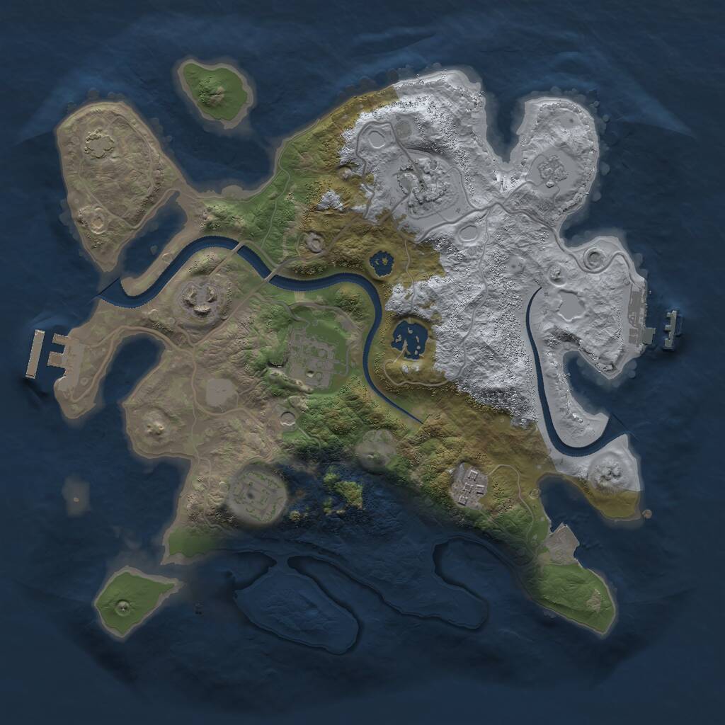 Rust Map: Procedural Map, Size: 3000, Seed: 434567454, 12 Monuments