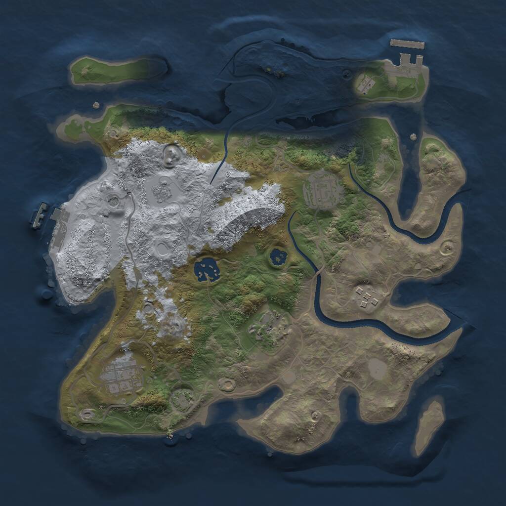 Rust Map: Procedural Map, Size: 3000, Seed: 8902, 11 Monuments