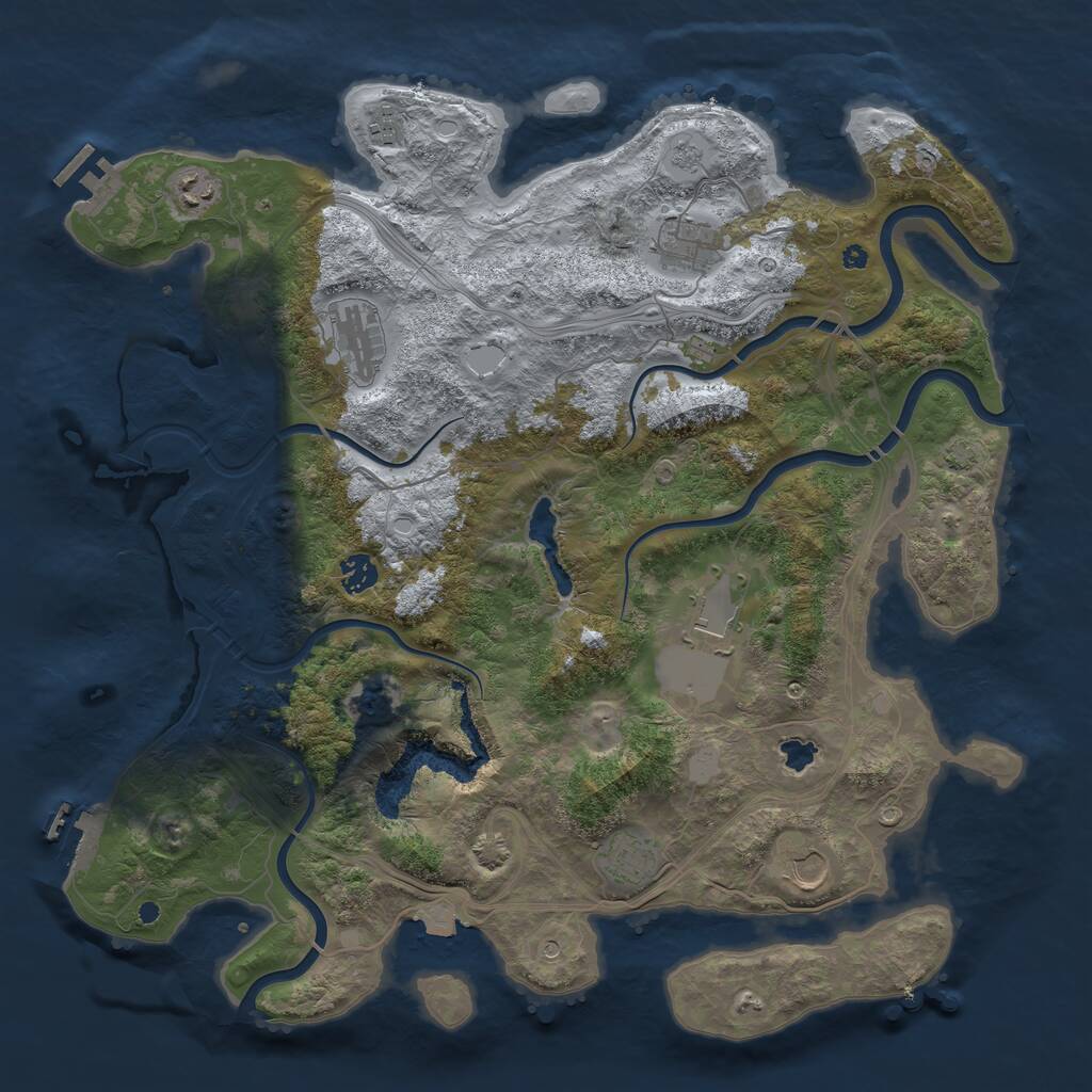 Rust Map: Procedural Map, Size: 4250, Seed: 567453346, 14 Monuments