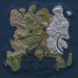 Thumbnail Rust Map: Procedural Map, Size: 3500, Seed: 609594408, 14 Monuments