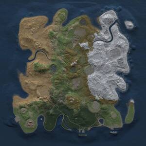 Thumbnail Rust Map: Procedural Map, Size: 3500, Seed: 609594408, 17 Monuments