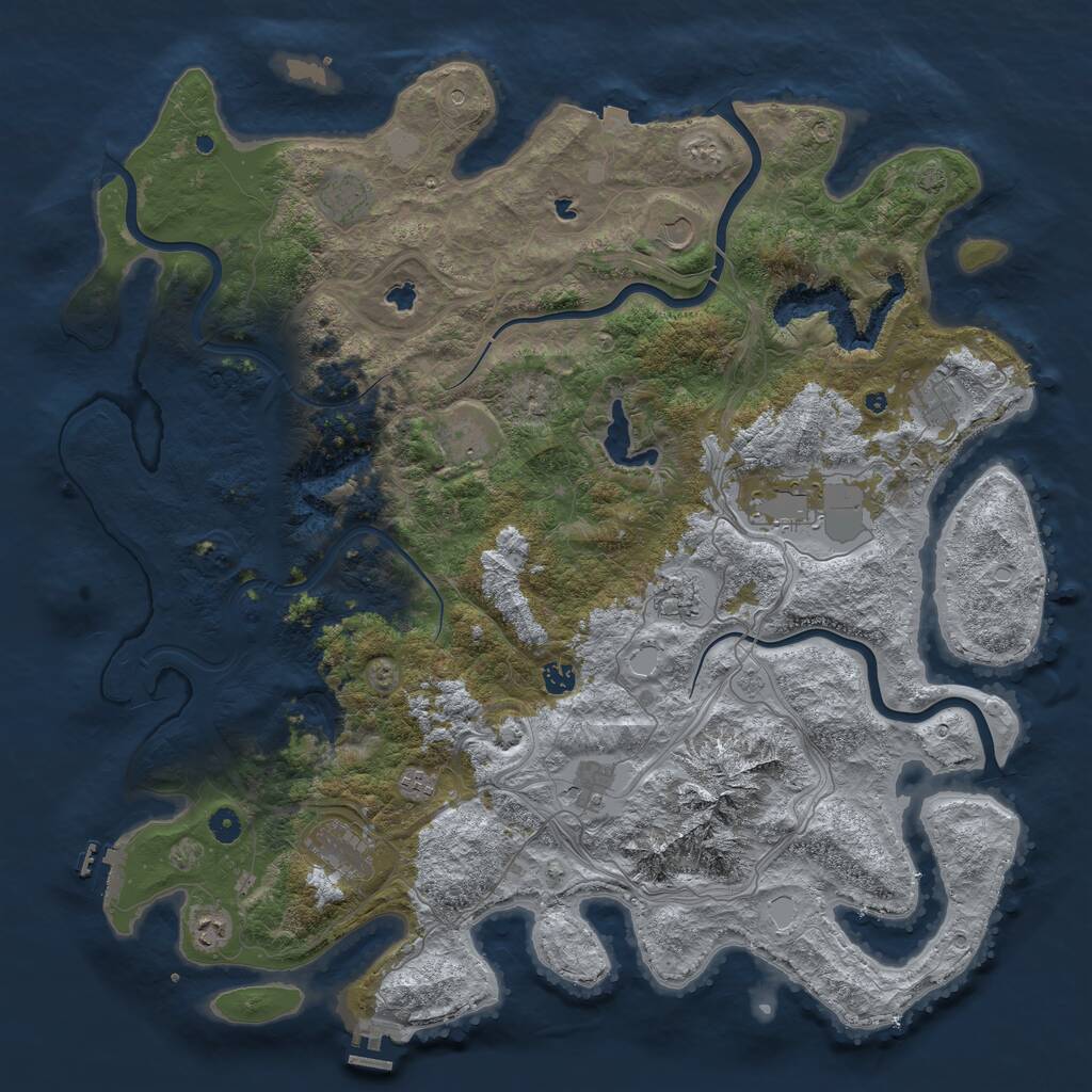 Rust Map: Procedural Map, Size: 5000, Seed: 839972801, 17 Monuments