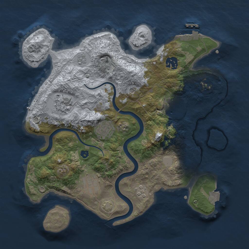Rust Map: Procedural Map, Size: 3000, Seed: 979015835, 11 Monuments