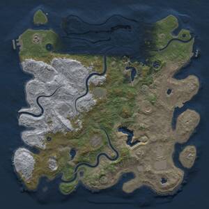 Thumbnail Rust Map: Procedural Map, Size: 4500, Seed: 1792116127, 16 Monuments