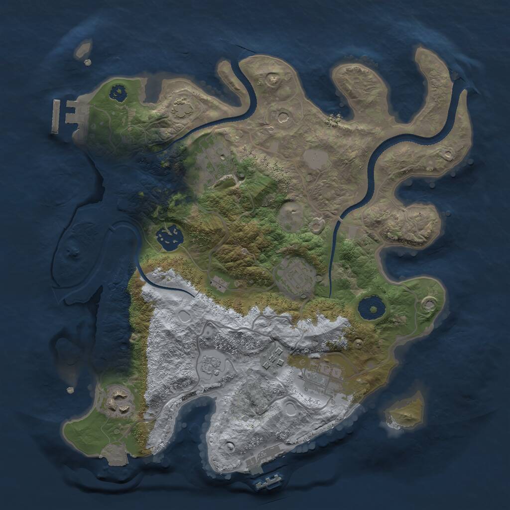 Rust Map: Procedural Map, Size: 3000, Seed: 158917257, 12 Monuments