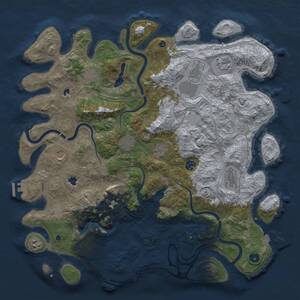 Thumbnail Rust Map: Procedural Map, Size: 4500, Seed: 1393435870, 17 Monuments