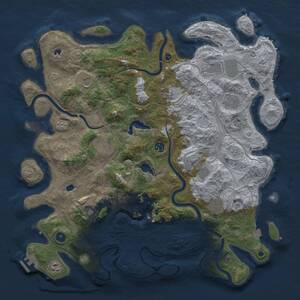 Thumbnail Rust Map: Procedural Map, Size: 4500, Seed: 1434937716, 16 Monuments