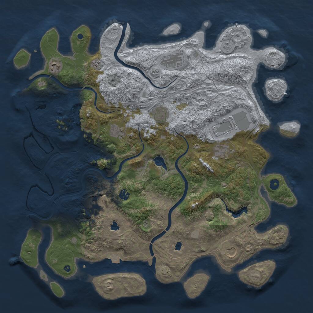Rust Map: Procedural Map, Size: 4500, Seed: 2062330198, 15 Monuments